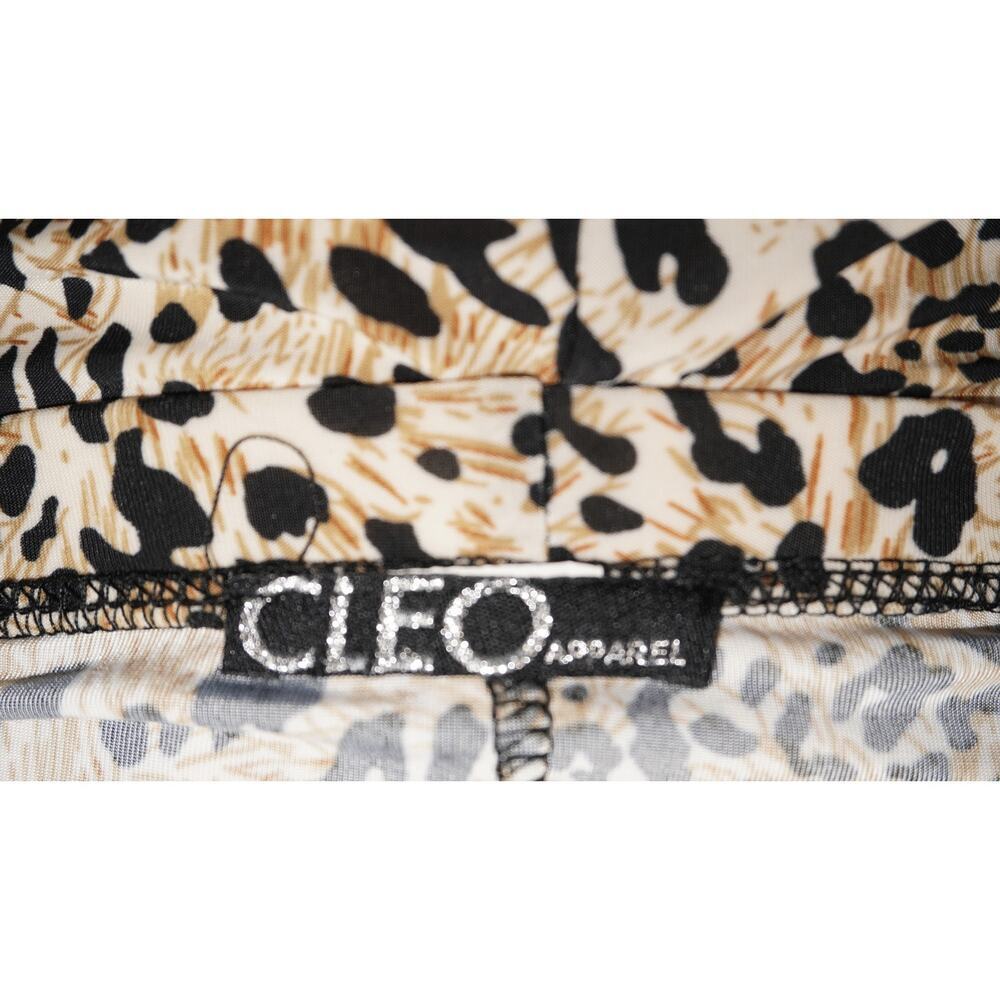 Cleo Leopard Print Strapless Ruffle Maxi Dress Women's S Animal Print Bodycon - Picture 5 of 6